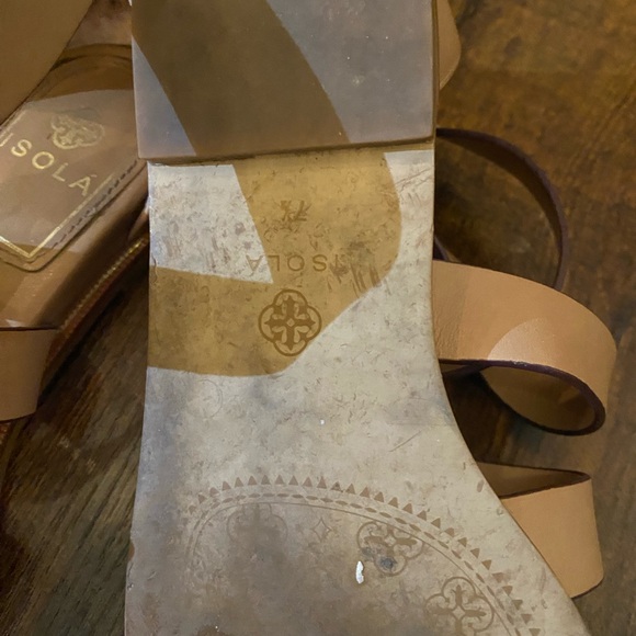 Isola Tan Leather Greek Style Sandals. - Picture 4 of 9